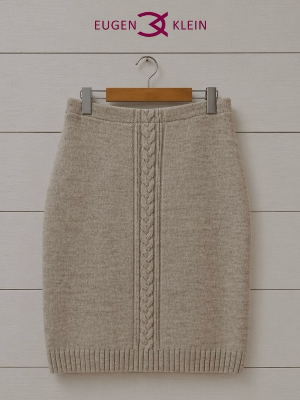 EUGEN KLEIN – Beige Cable Knit Skirt – Size 10 (US)